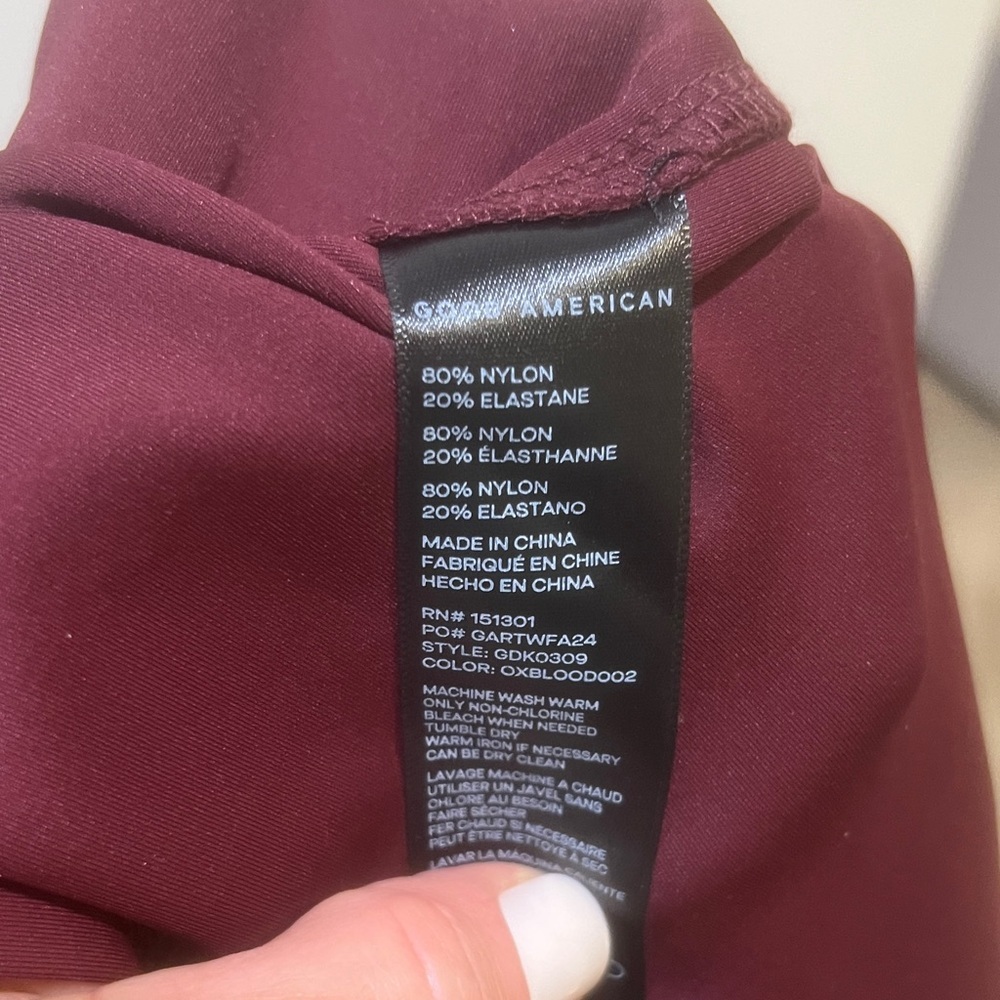 Like New Good American Burgundy Scuba Twist Tank Maxi Dress Size XS - Picture 9 of 10